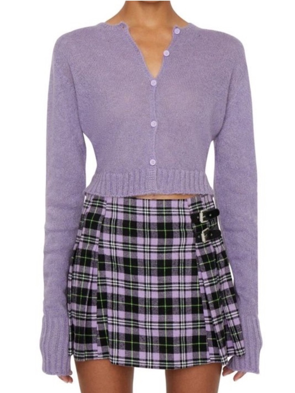 Danielle Guizio Mohair Cardigan in Lavender M/L